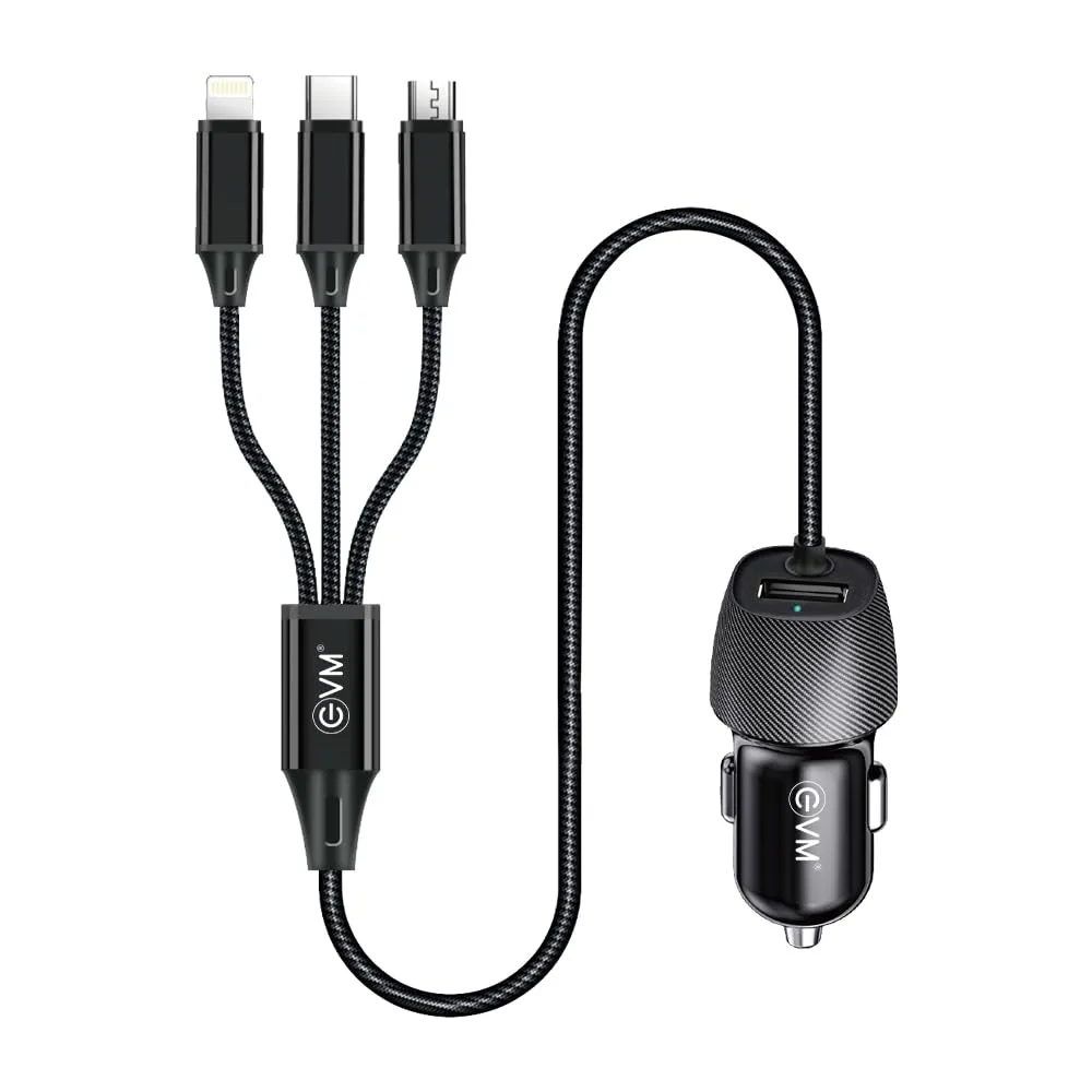 EVM Car Charger Enplug 3 In 1+ USB Micro | Type-C | Iphone CCR-02 view 2
